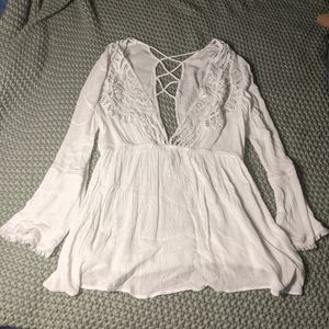 Boho lacy swim cover up